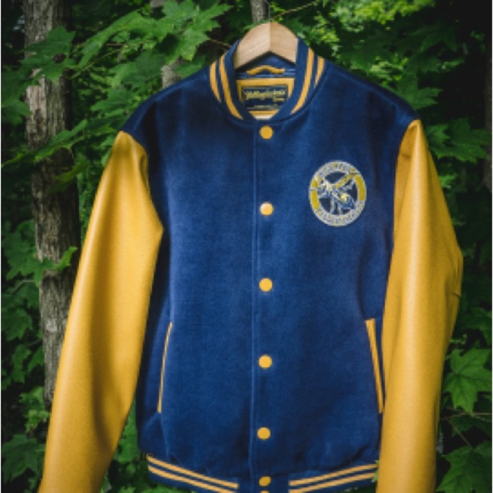 Yellowjackets Blue and Yellow Varsity Jacket